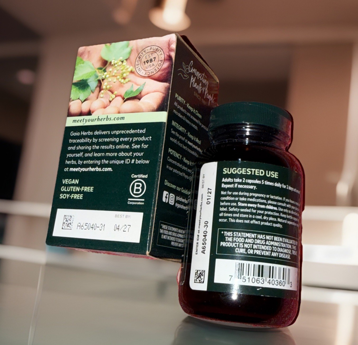 Gaia Herbs Quick Defense- Fast Immune Support Supplement- 80 Vegan Caps, Ex 4/27