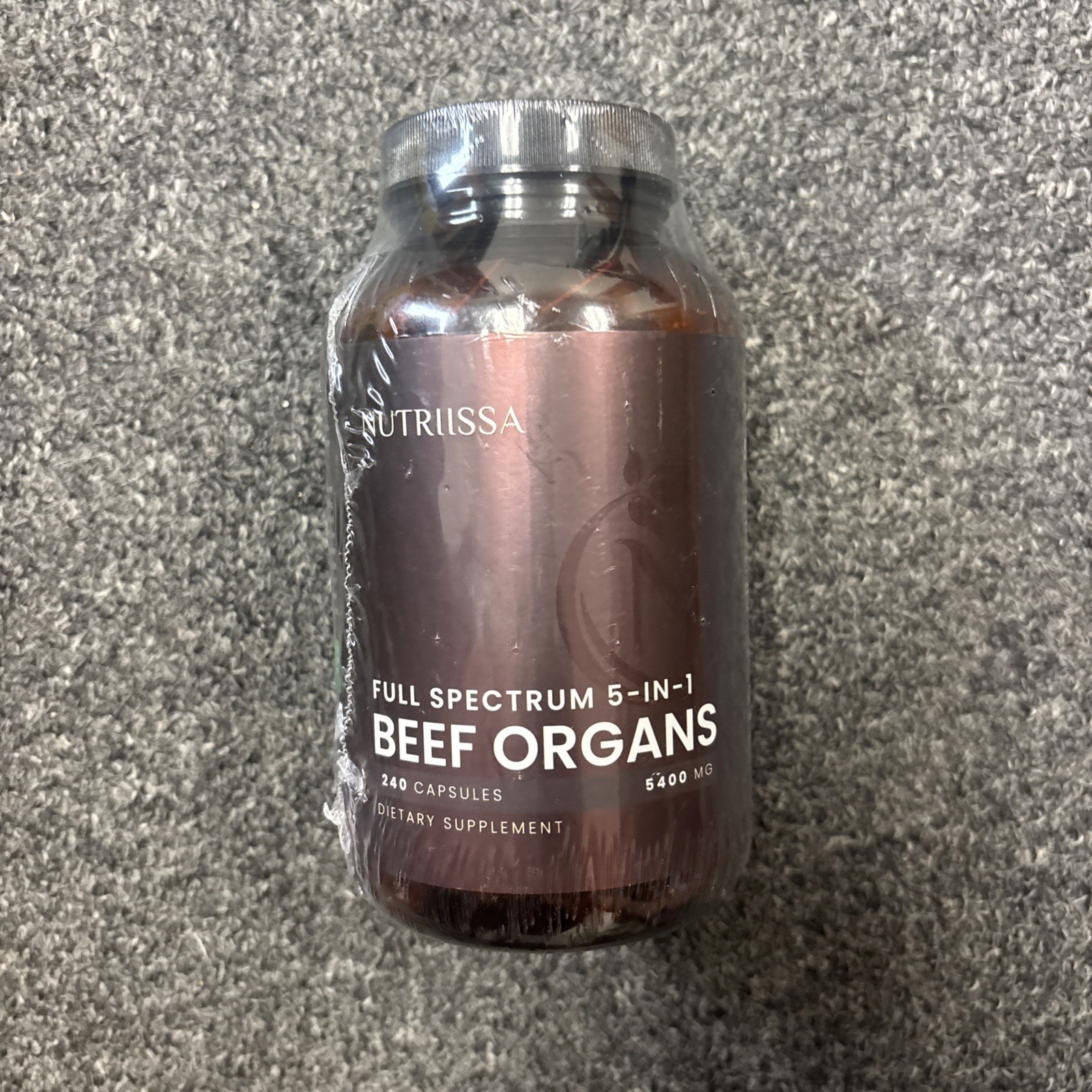 Nutriissa Beef Organs Grass-Fed Liver Liver Heart Kidney Spleen, 240 Capsules