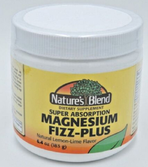 Nature’s Blend Magnesium Fizz-Plus Powder, Lemon-Lime 6.4 Oz 079854089639VL