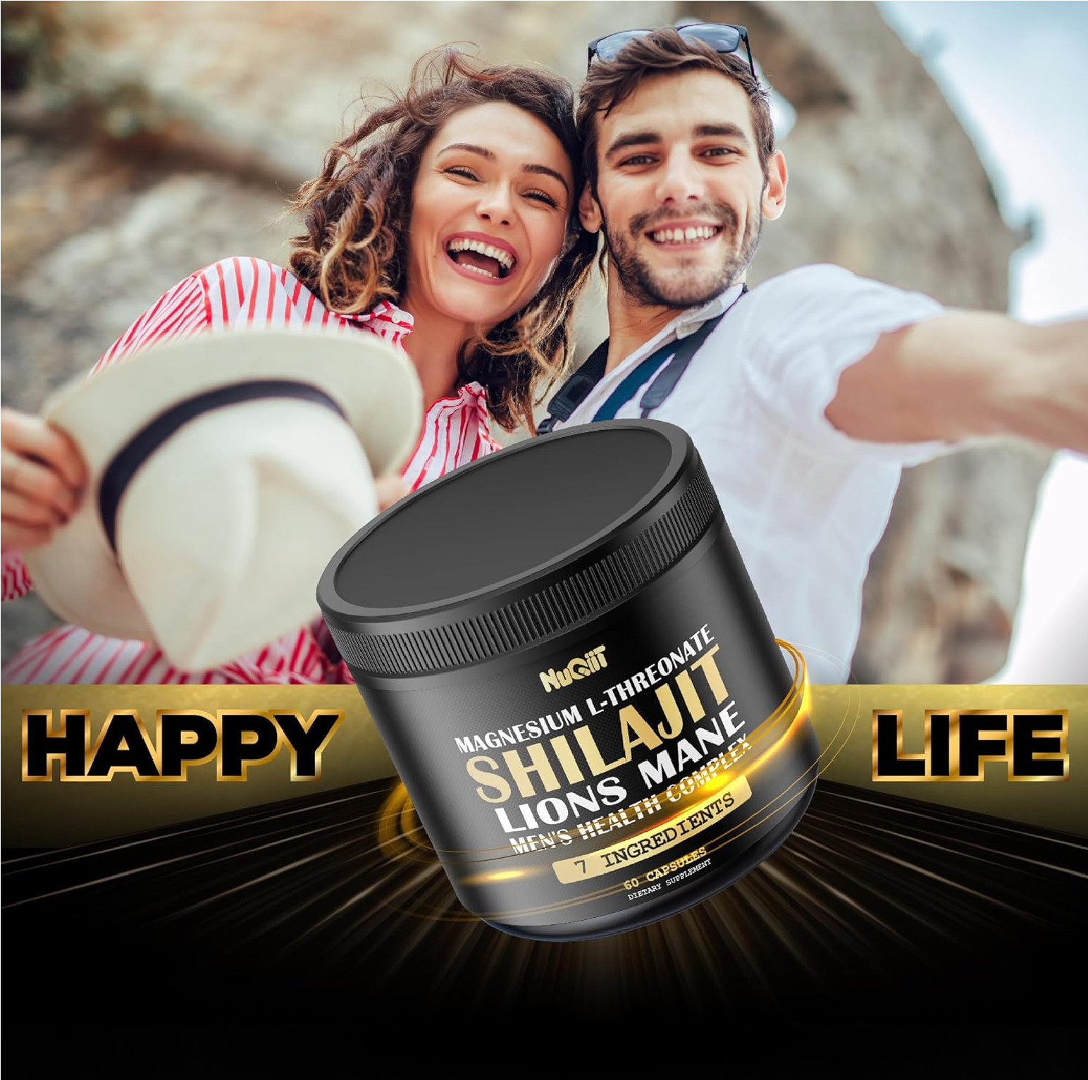 Shilajit Pure Himalayan Organic with Magnesium, Lions Mane, and Men Health Compl
