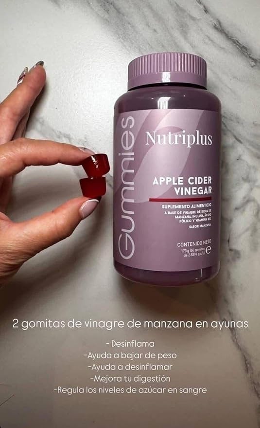 FARMASI NUTRIPLUS APPLE CIDER VINEGAR GUMMIES 60ct 165gr 5.8oz GENUINE NEW!!!