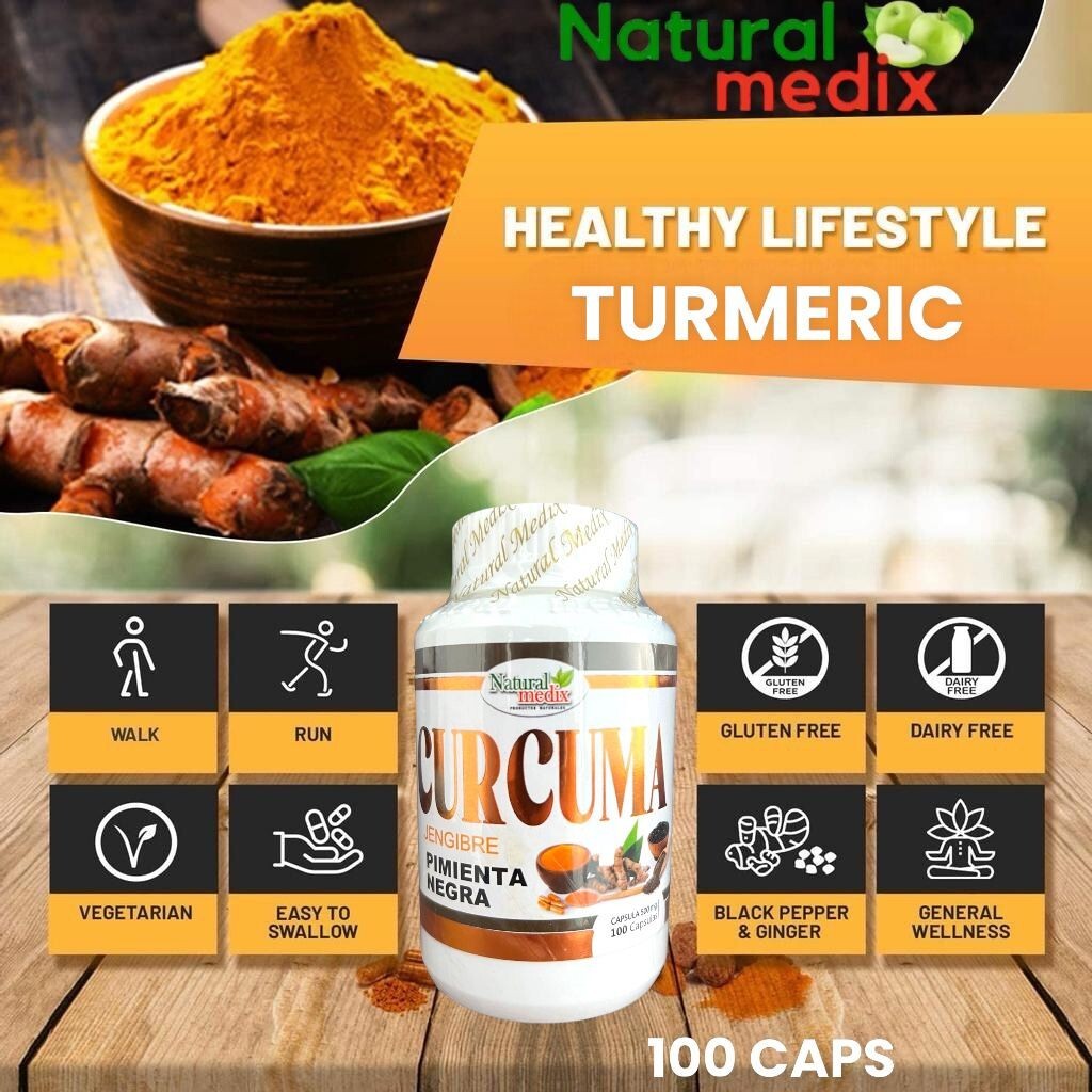 Turmeric Ginger & Black Peper Premium Natural / Curcuma Jengibre Pimienta Negra