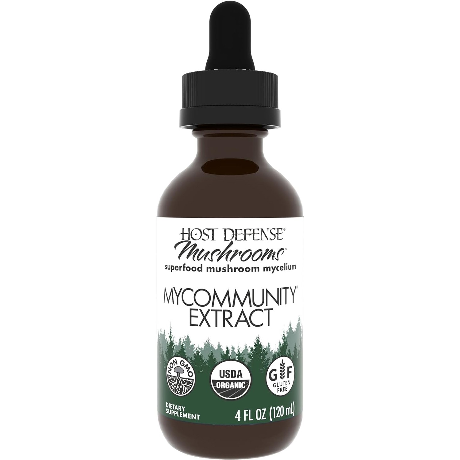 Host Defense MyCommunity Extract, 17 Species Mushroom 4 Immune Support,4FlOz