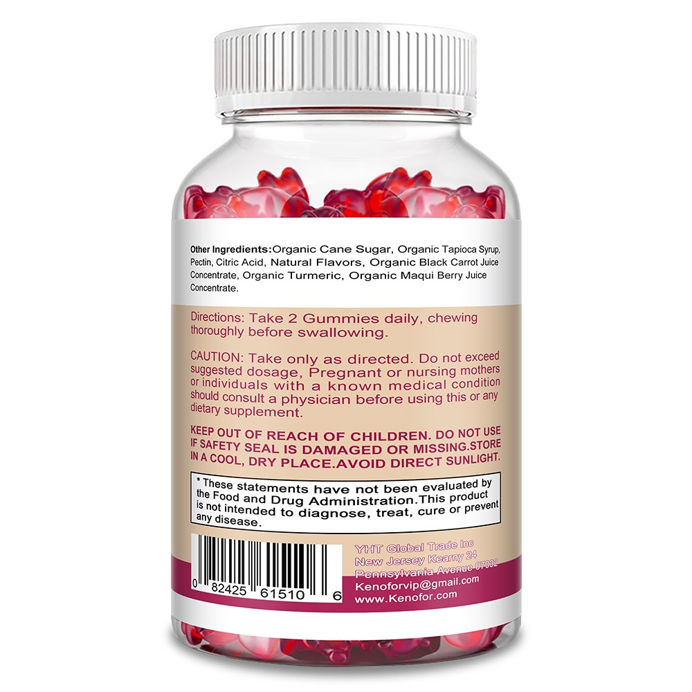 Teen Girl Multivitamin Gummies Omega 3 Fish Oil Support Hair Skin Nails 60 CT US