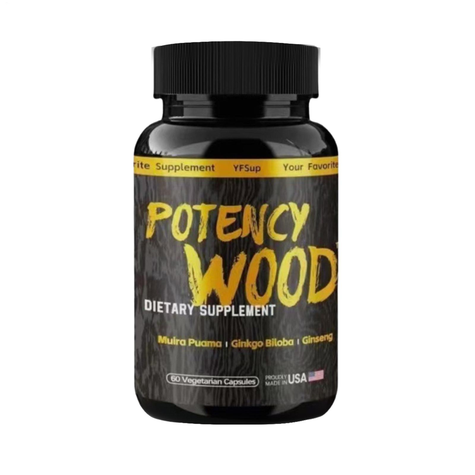 Potency Wood Ginseng Ashwagandha Gingko Tribulus, Herbal Supplements 60 Capsules
