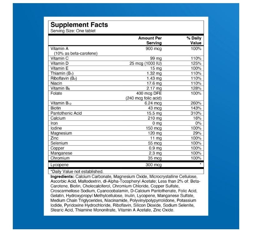 One A Day Men’s Multivitamin Tablets, Multivitamins for Men, 100 Ct