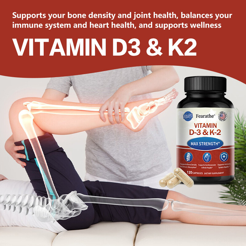 Vitamin D3 2000 IU K2 MK7 75 mcg, Vit D and K Supplement, Immune Health