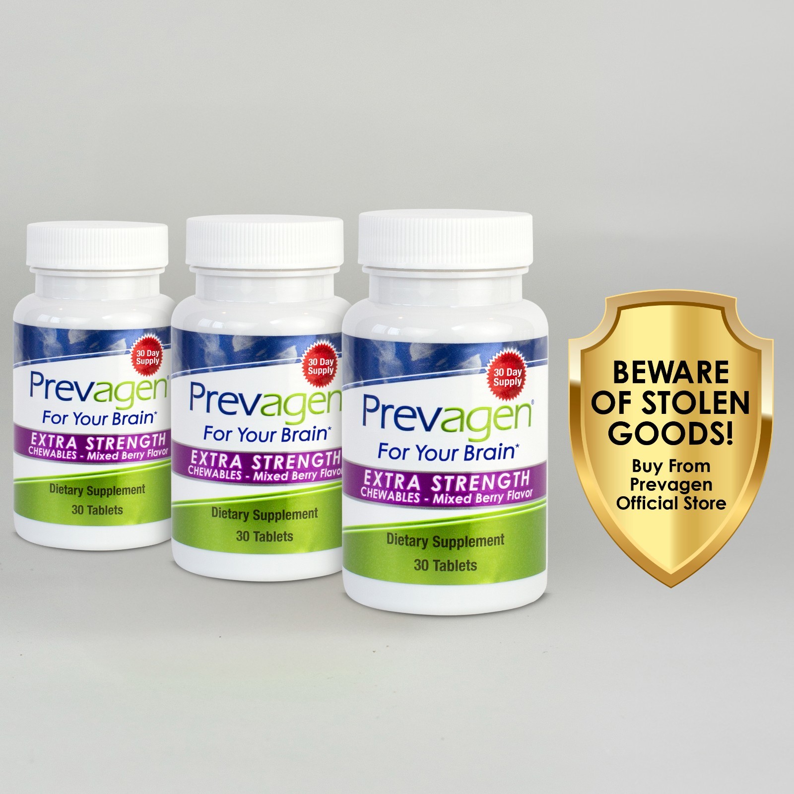Prevagen Extra Strength 20mg Mixed Berry Chewables – 3 Pack (90-Day Supply)