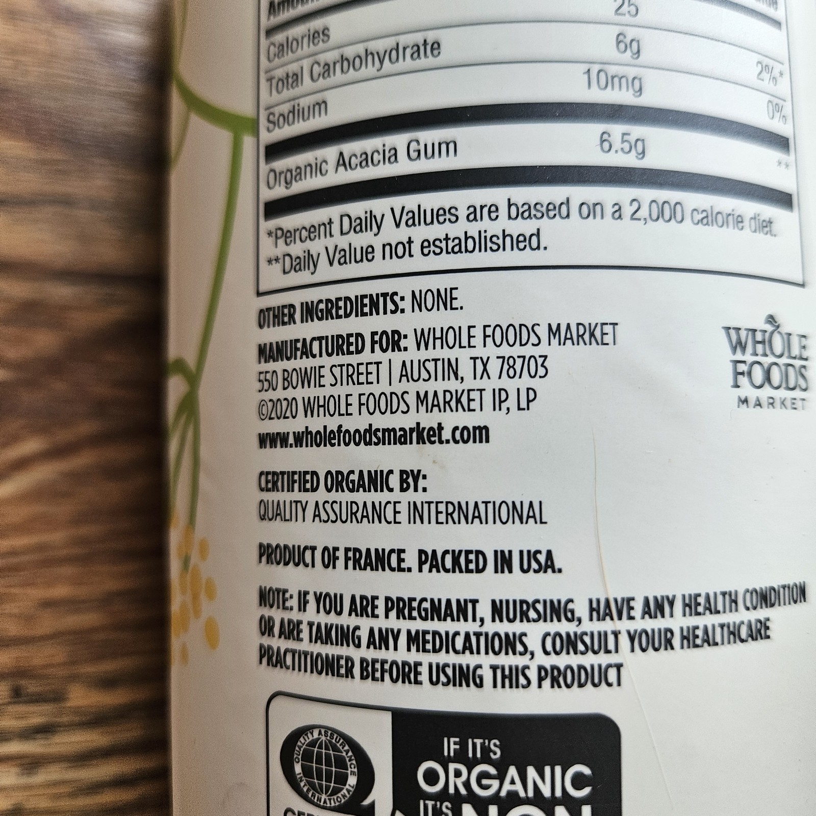 2 365 Whole Foods Market Organic CLEAR Acacia Powder 12oz Exp 01/27 NEW Sealed