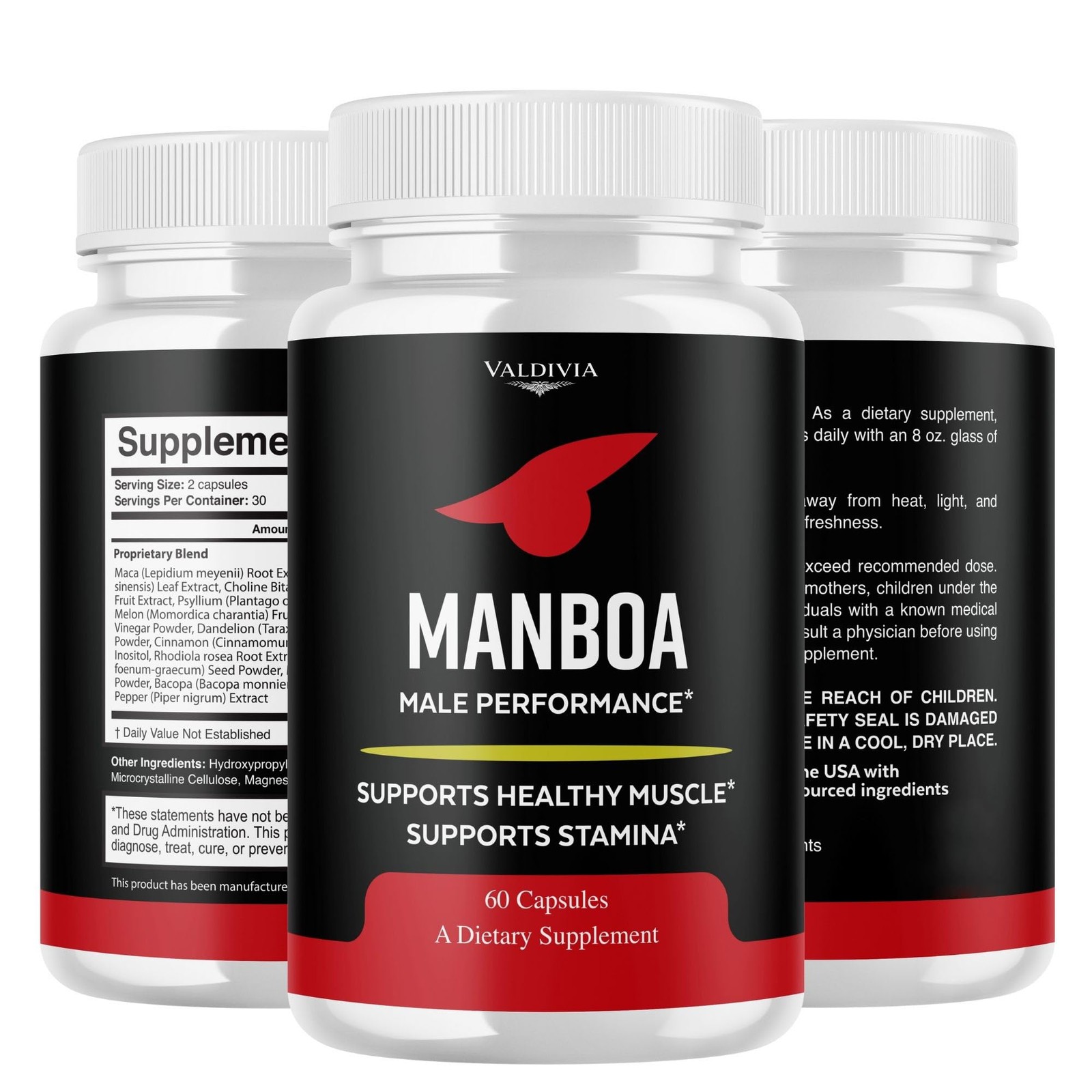 Manboa Men Daily Wellness Energy Support Supplement Capsules 1 Pack 60Ct
