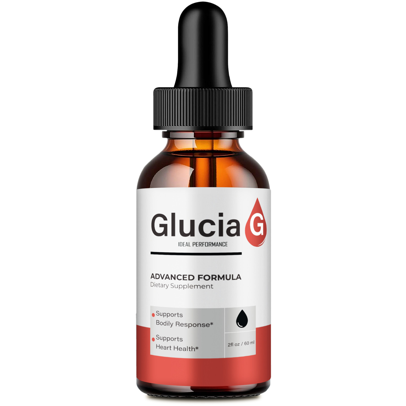 Glucia Drops, Official Glucia Supplement Drops All Natural Ingredients (1 Pack)