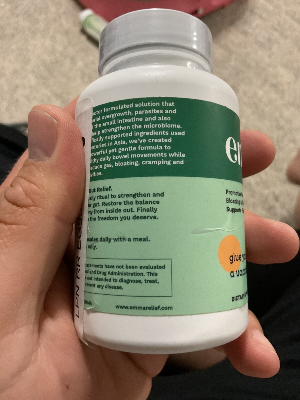 EMMA RELIEF SUPPLEMENT BY KONSCIOUS KETO~FOR GUT, CONSTIPATION, BLOATING~60 CAPS