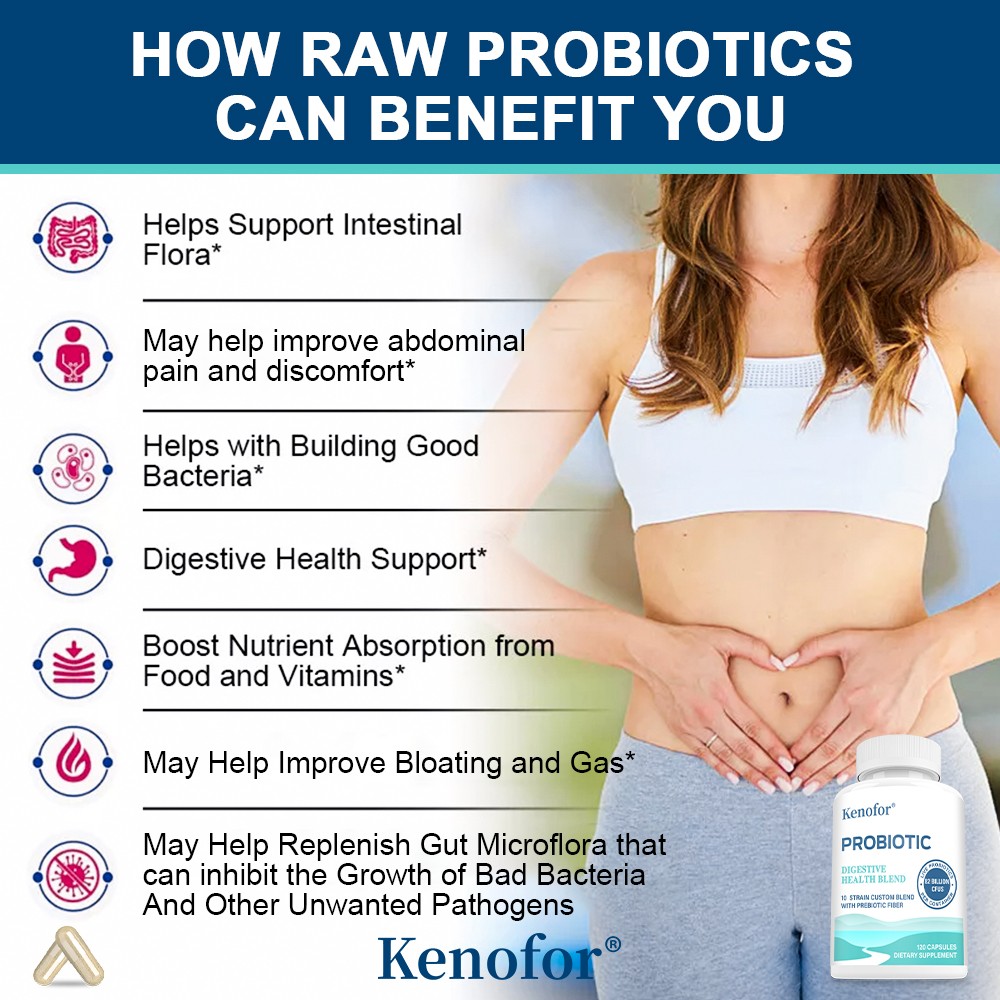 Probiotic 10 Strain Custom Blend Improve Bloating Constipation 30/60/120Capsules