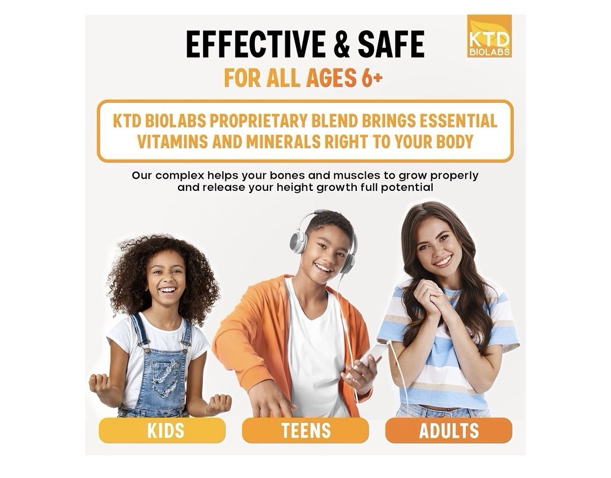 2 Pack KTD BIOLABS Height Growth Support Bone Density For Kids Teens And Adults