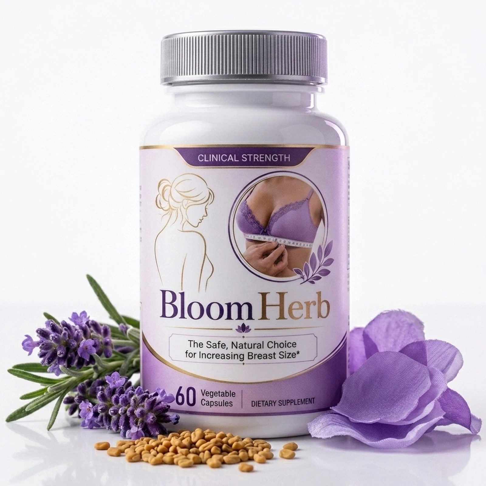 Bloom Herb Capsule Natural Breast Enhancement Support Herbal Supplement 60 Count