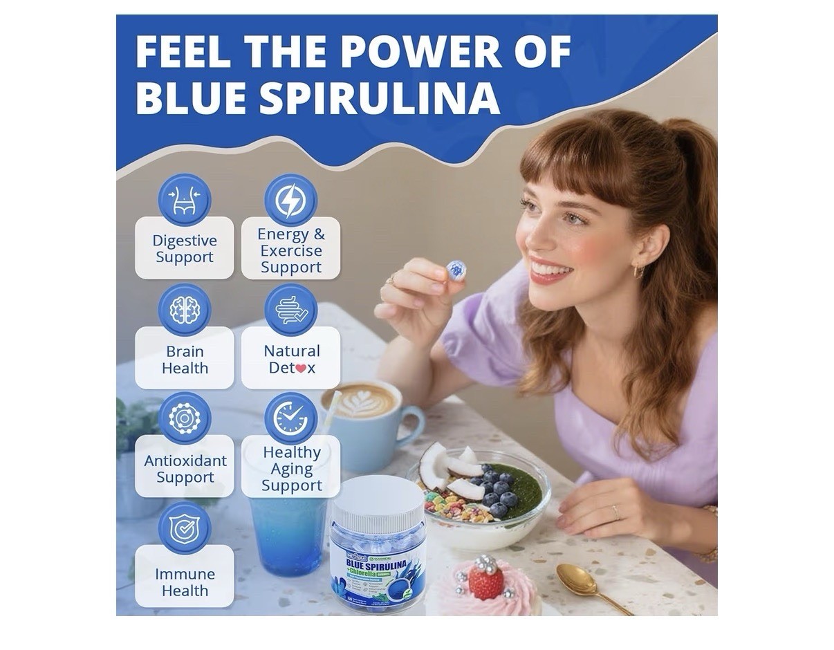 Nextdia Blue Spirulina + Chlorella Gummies High Phycocyanin Content 60 Gummies