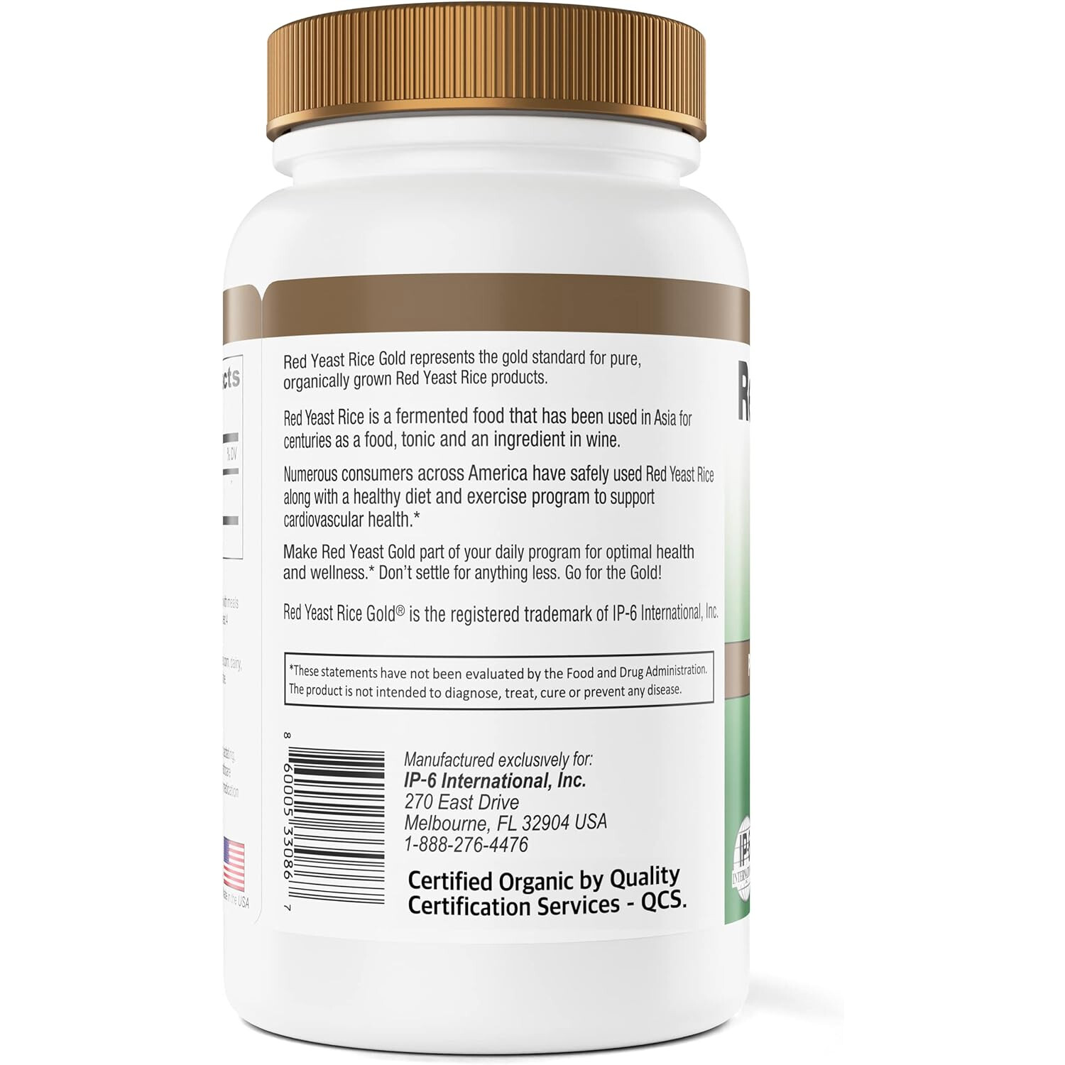 IP-6 International Red Yeast Rice Gold, 600 mg, 120 Vegetarian Capsules
