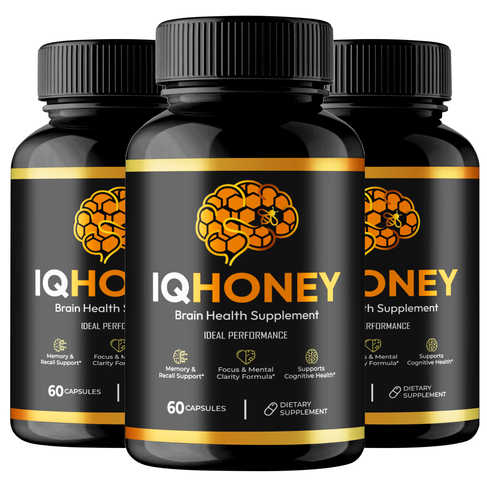 IQ Honey Supplement Capsules, Official IQHoney for Brain Health (3 Pack)