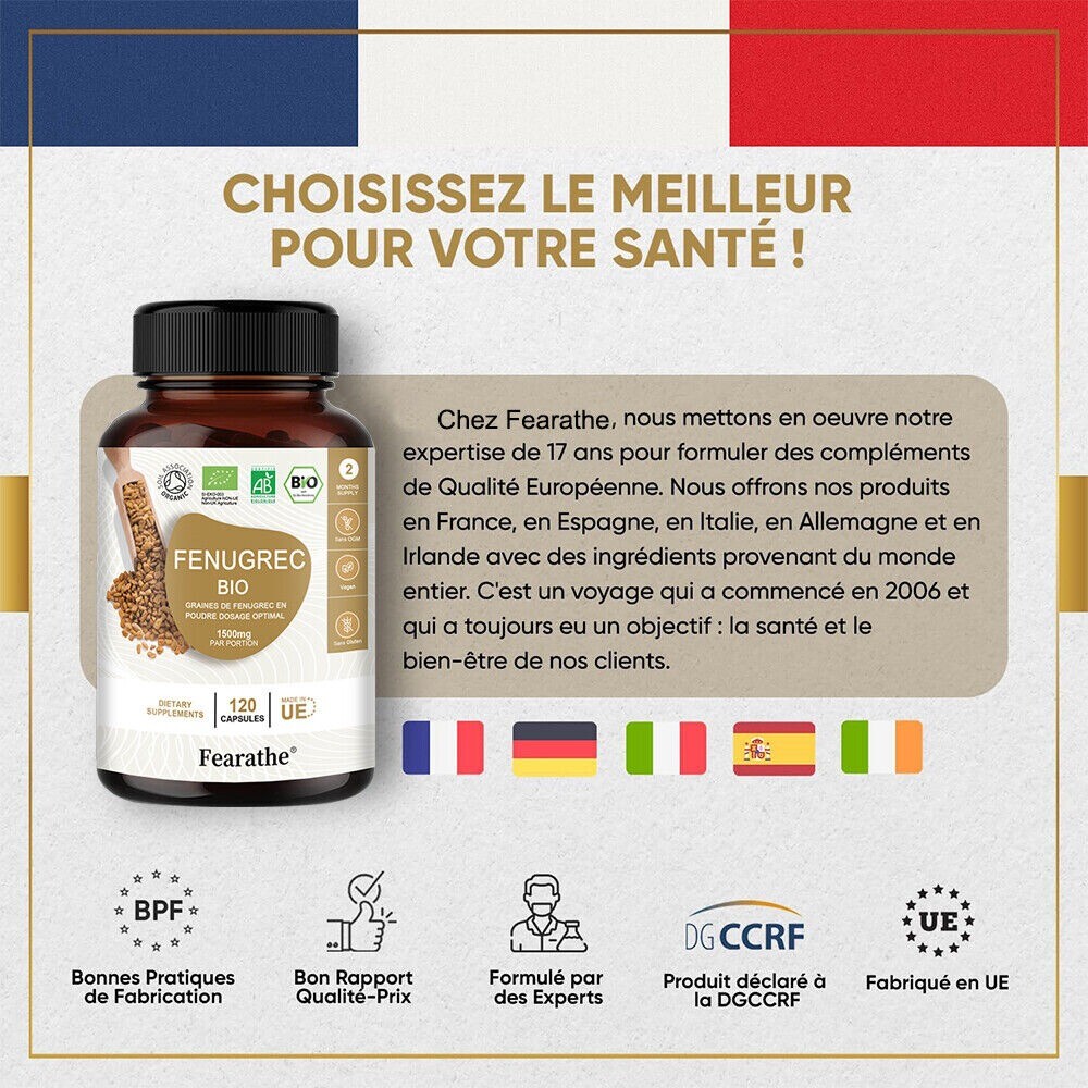 Fenugreek 1500mg Supplement General Wellness 120 Capsules Gluten Free Non GMO