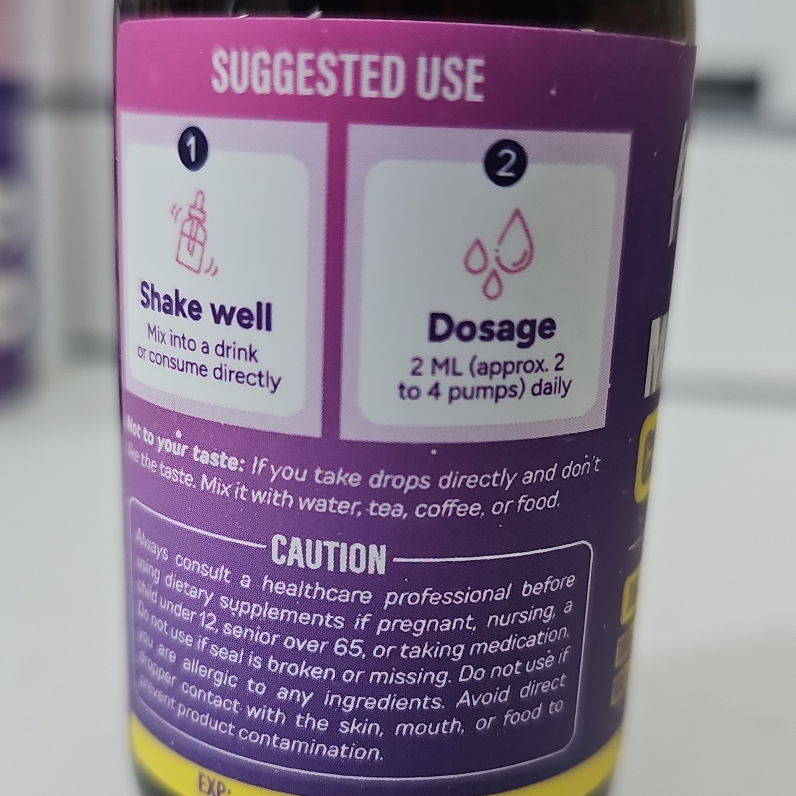 Pure Rootss Magnesium Complex Liquid Drops 2 fl oz w/ GABA 5-HTP L-Tryptophan