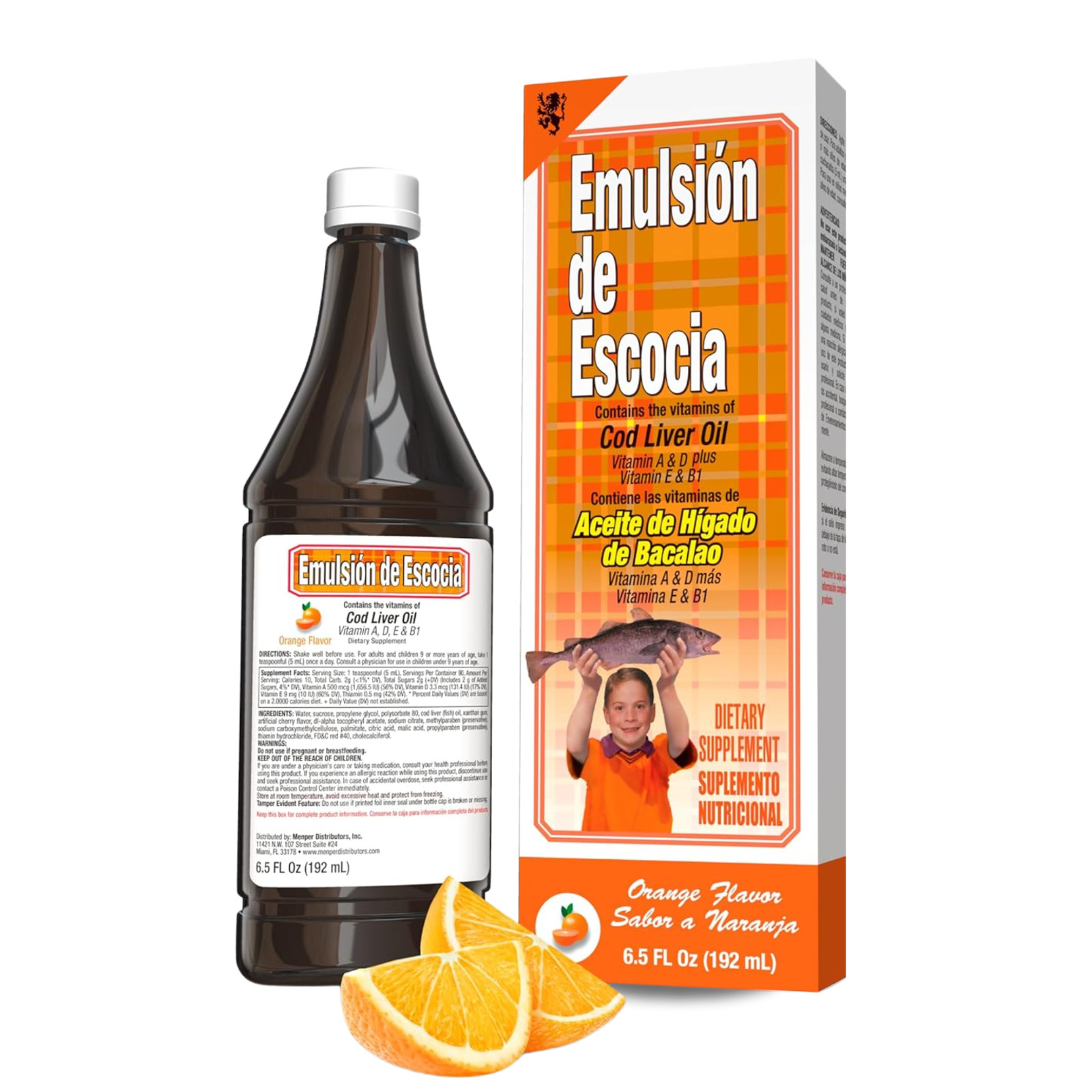 Emulsion de Escocia Cod Liver Oil 6.5 fl oz, Orange Flavor 6.5 fl oz (3-Pack)