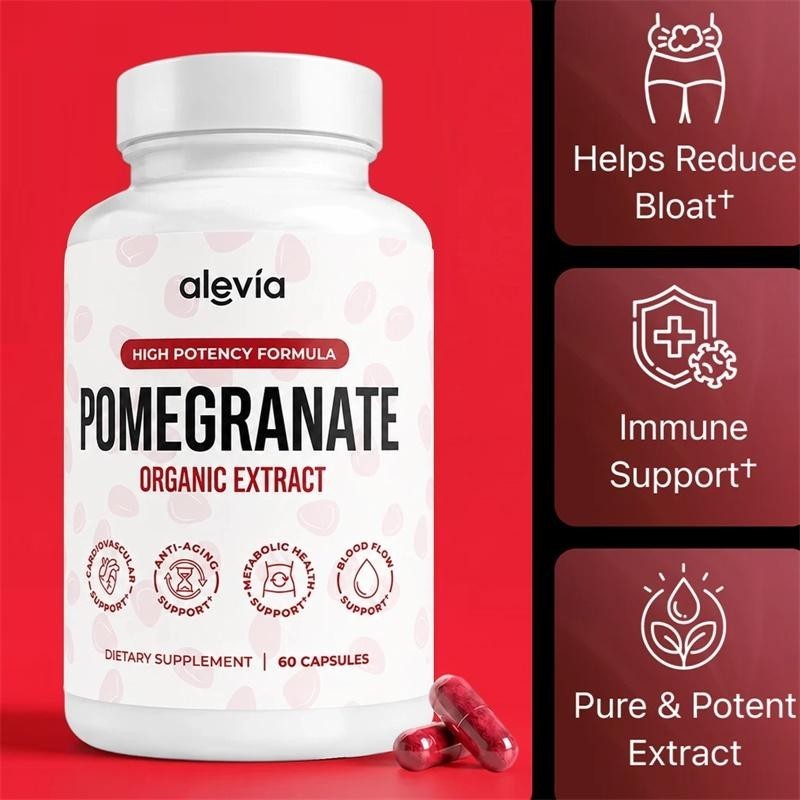 2 PACK Alevia Pomegranate Capsules 60ct Organic Extract Antioxidant,BRAND NEW