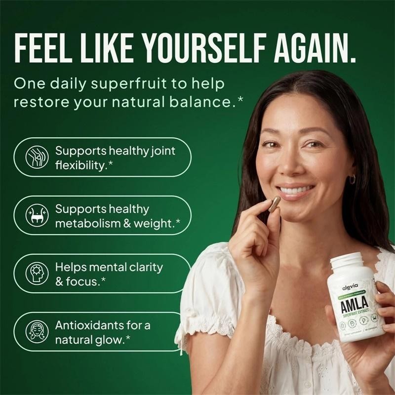 Alevia Organic Amla Capsules 1000mg Indian Gooseberry Antioxidant (1 Pack)