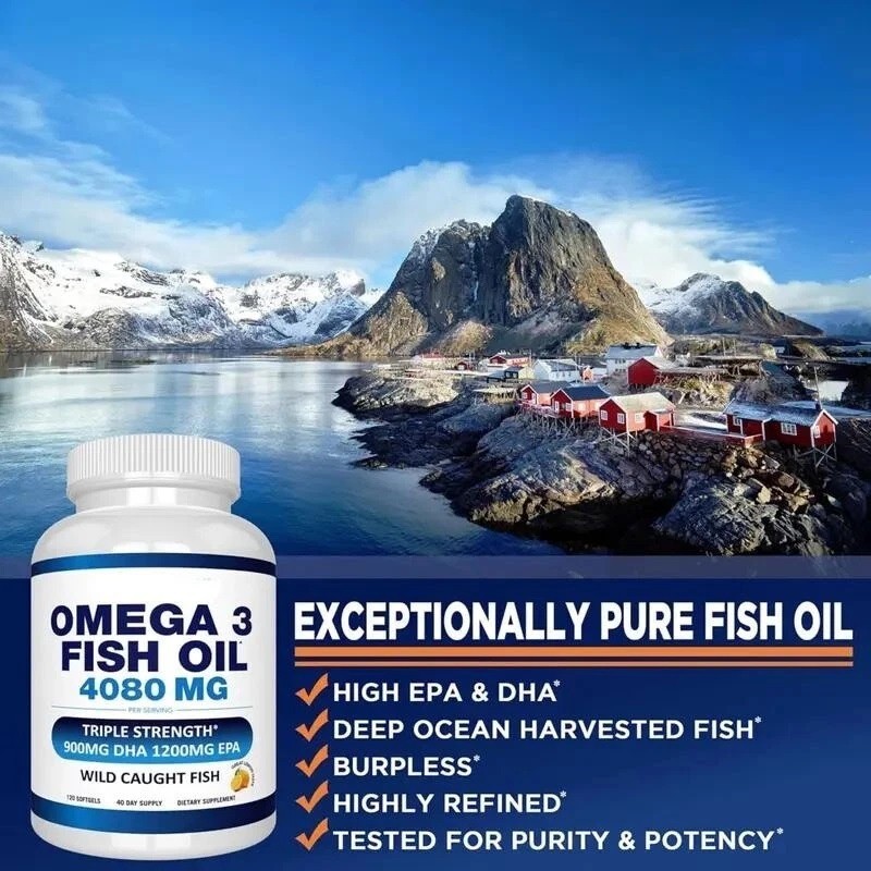 Wild Caught Omega-3 Fish Oil 120 Softgels | Heart, Brain, Joint & Immune Support