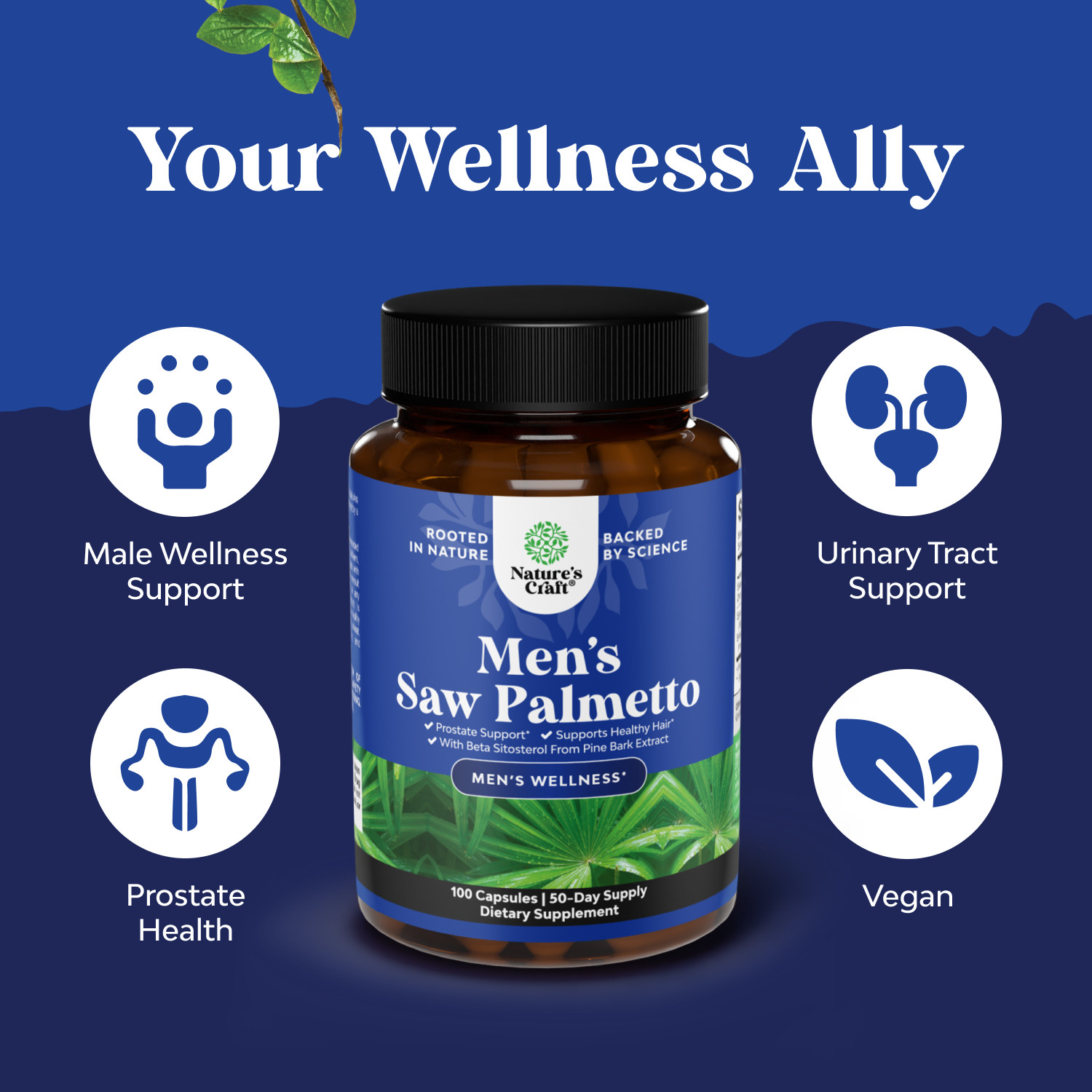 Natures Craft Saw Palmetto for Men with Beta Sitosterol – Prostate Health
