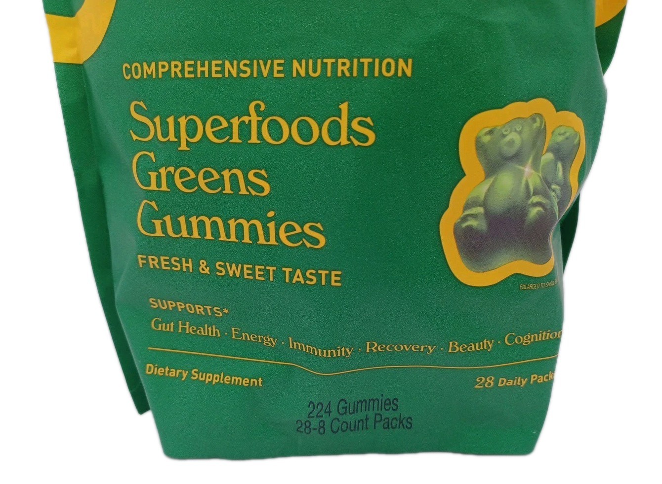 NEW Grüns Superfoods Greens Gummies 224 Vegan Gut Health Energy Immunity 06/27