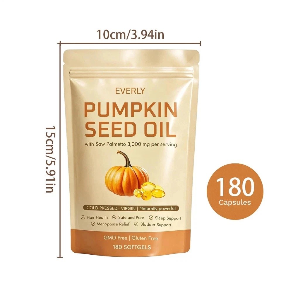 Pumpkin Seed Oil 3000mg Softgels Cold Pressed Virgin | Saw Palmetto | 180Count1