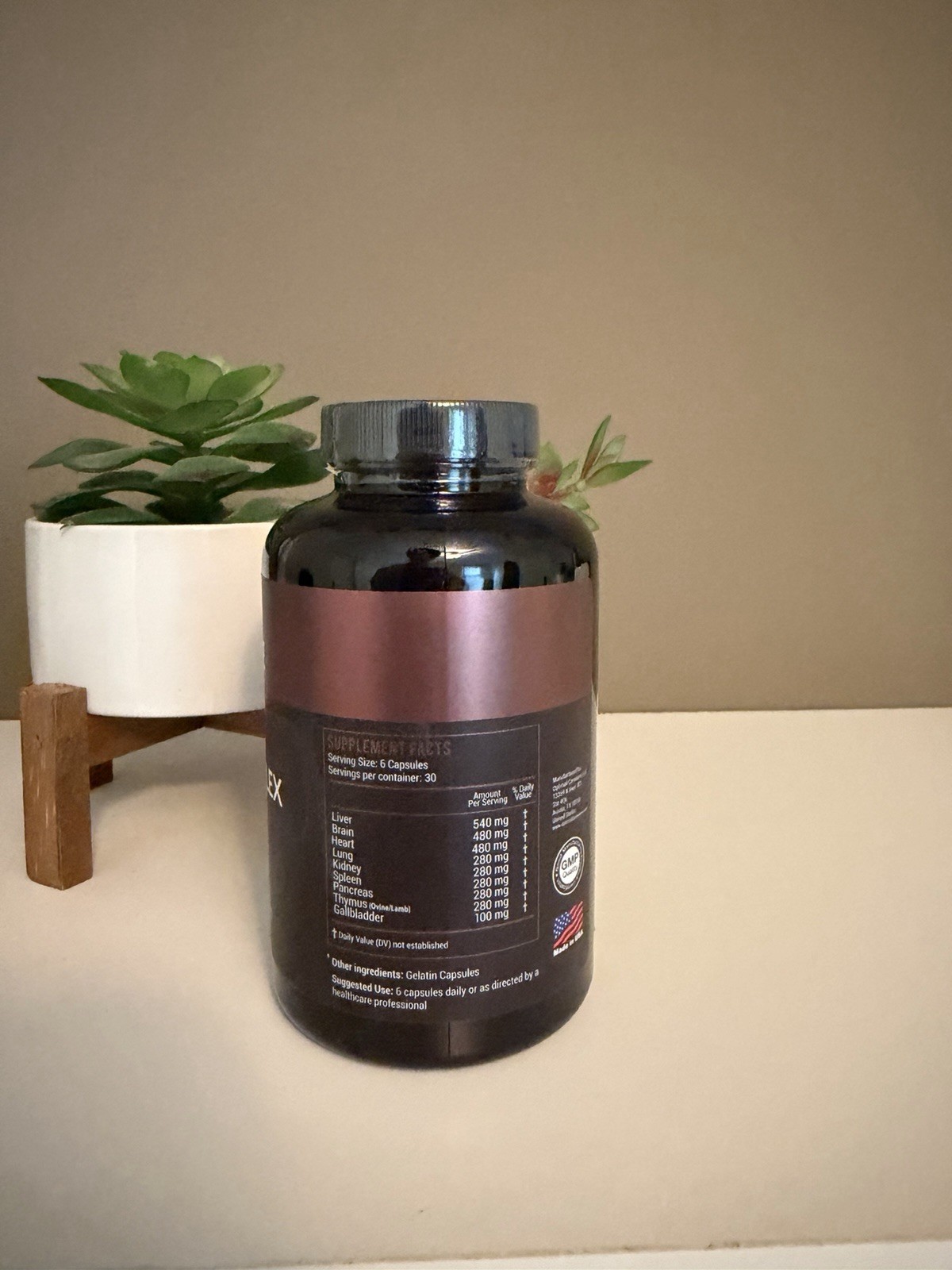 Optimal Carnivore Grass Fed Organ Complex 180 Capsules w/ Liver, Brain, Heart