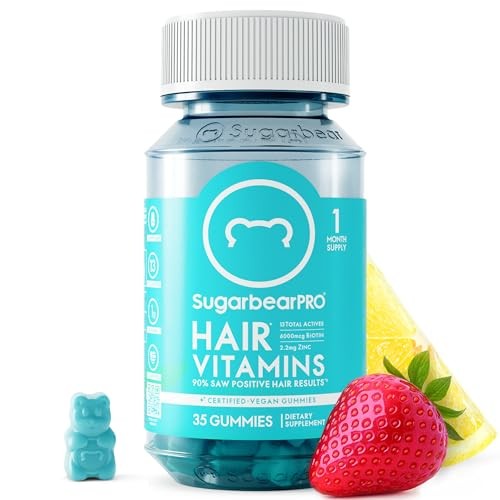 SugarBearPro Hair Vitamin Gummies, 6000mcg Biotin, Vegan, Halal, Cruelty-Free