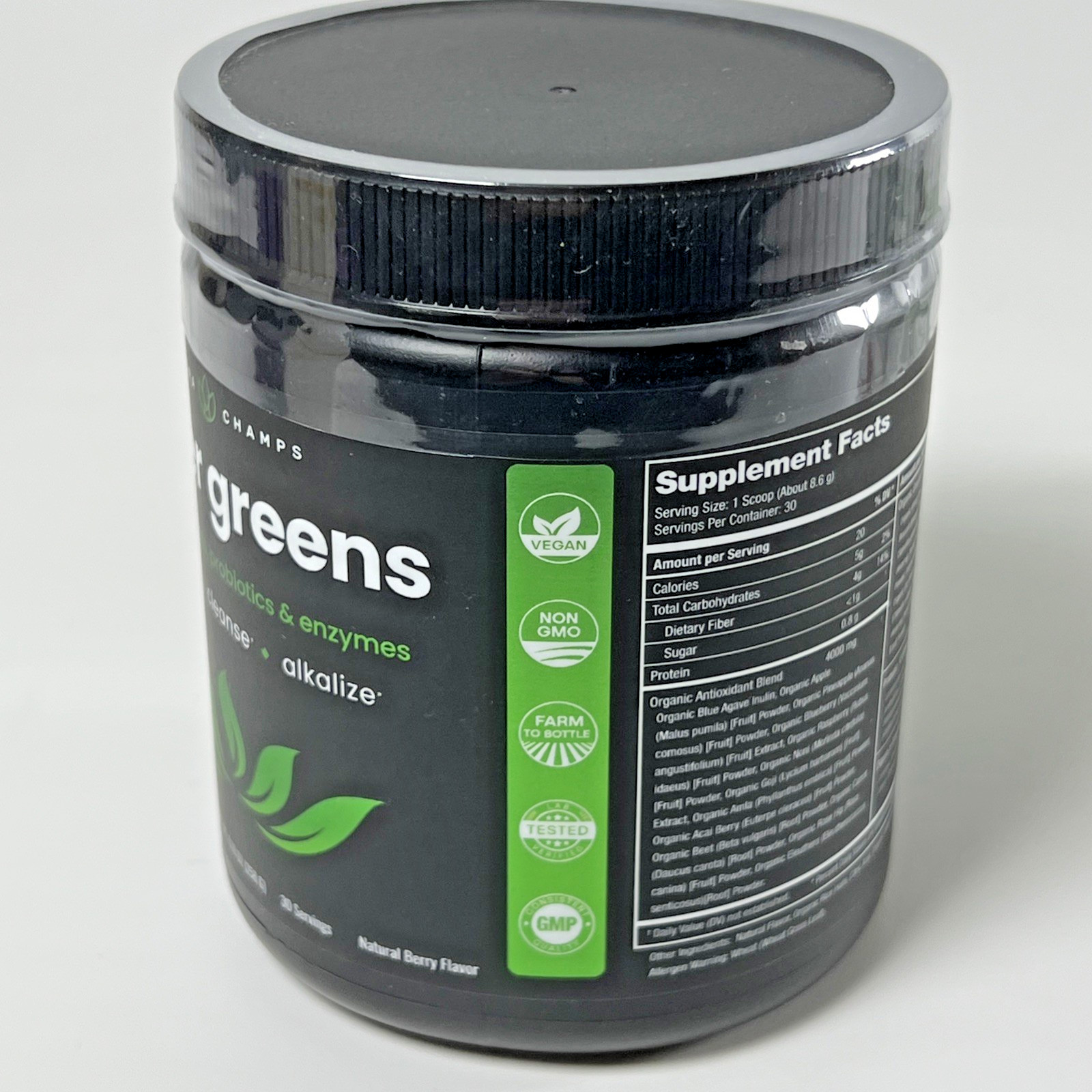 NEW Nutrachamps Super Greens Premium Powder w/Superfoods, Probiotics, Enzymes