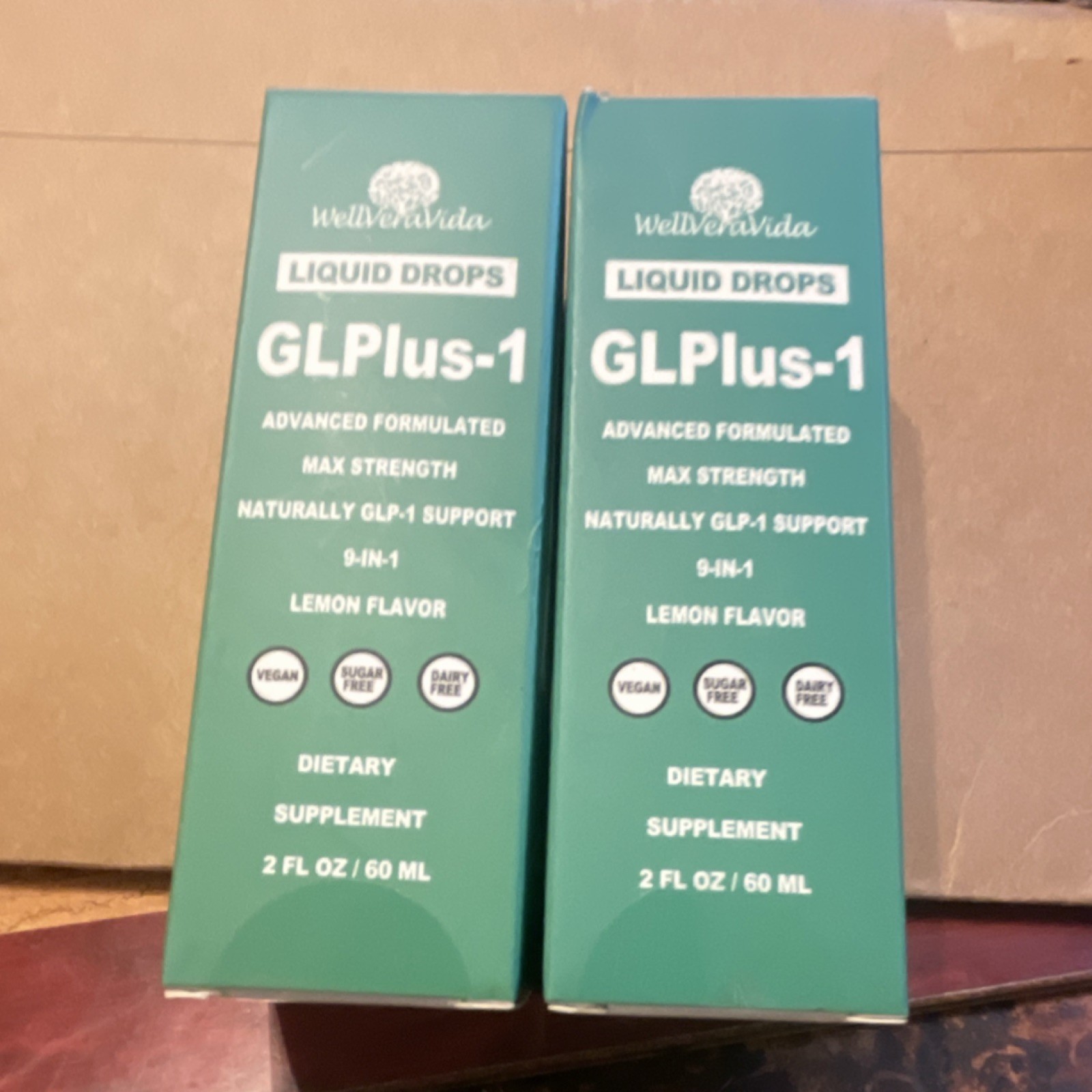 WellVerVida GLPlus-1 Liquid Drops Lemon Vegan Gluten Free Sugar Free lot of two