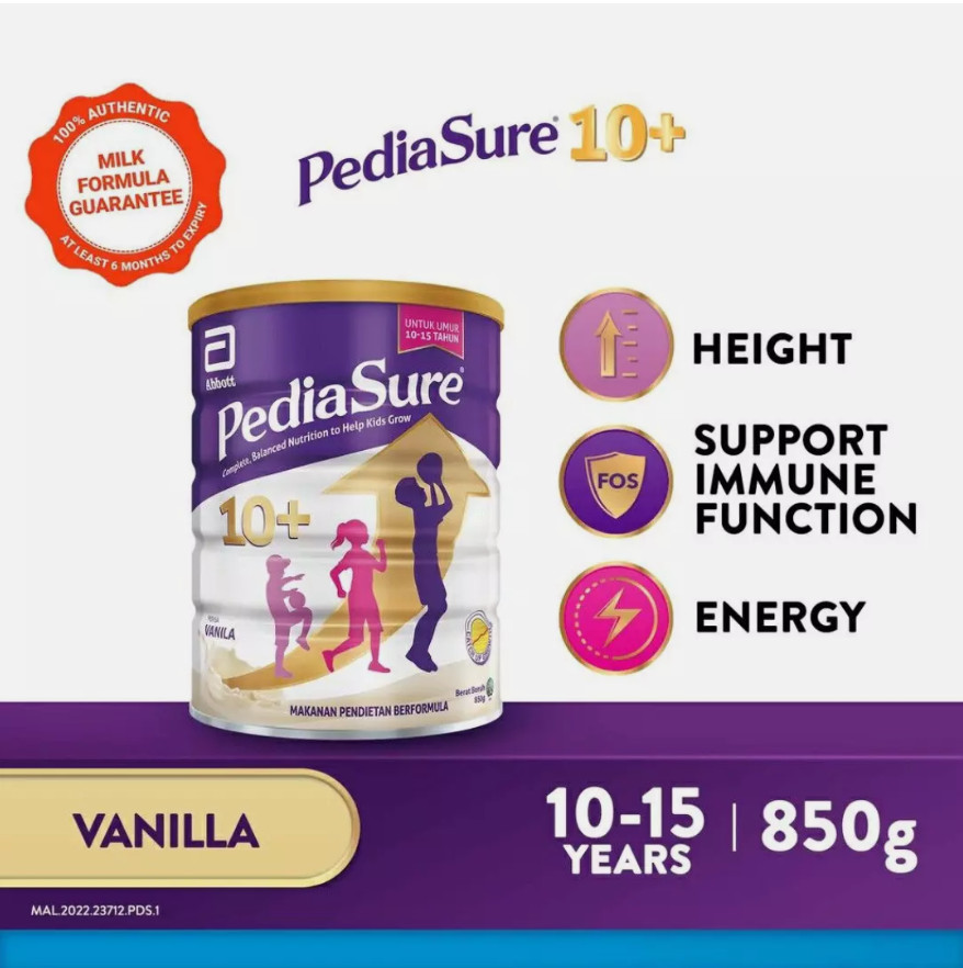 4 X Abbott Pedia Sure Optiheight Increase Height Kids 10-15 Yrs Old Vanilla 850g