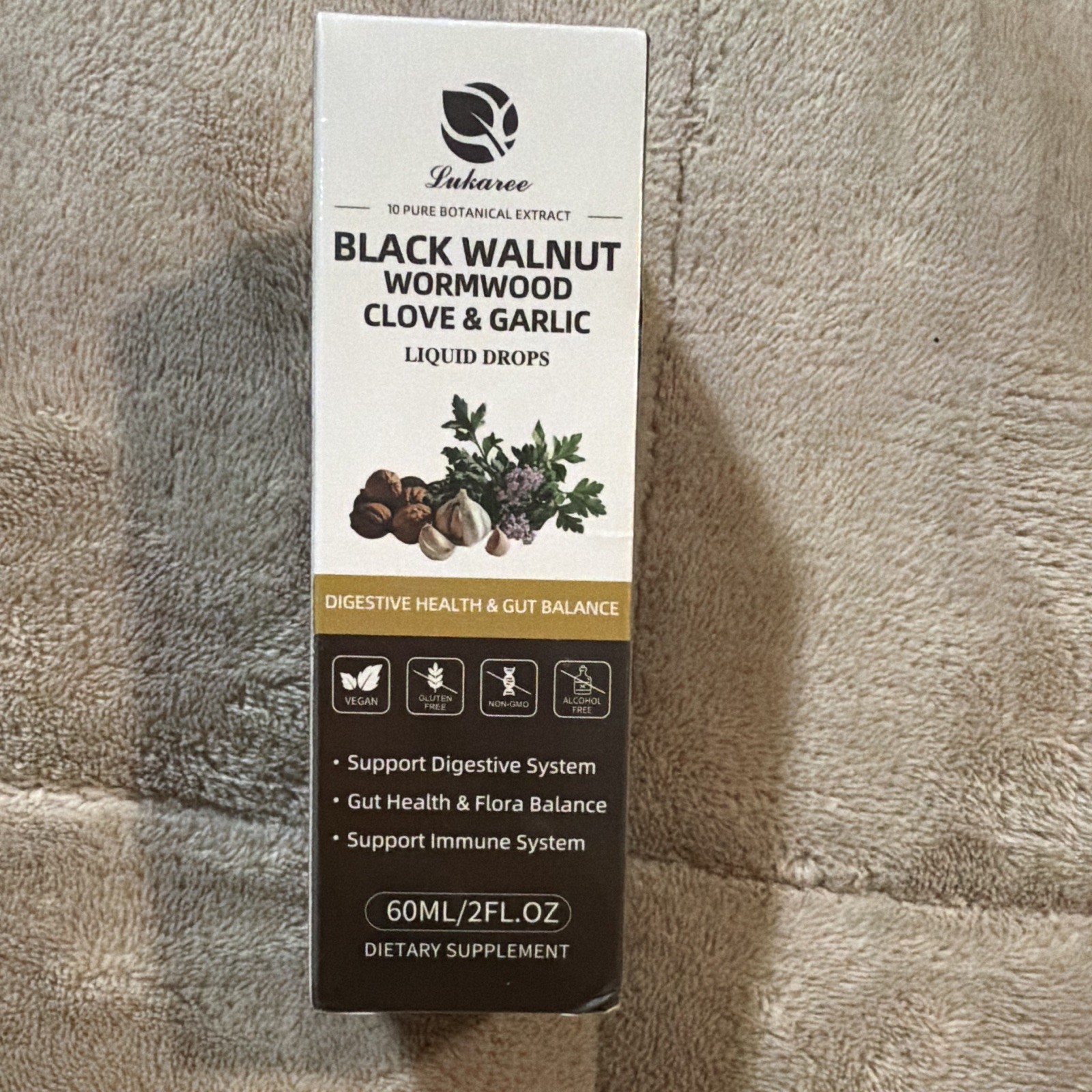 Lukaree Black Walnut Wormwood Clove Garlic + Soursop Drops 60mL Exp 11/2027
