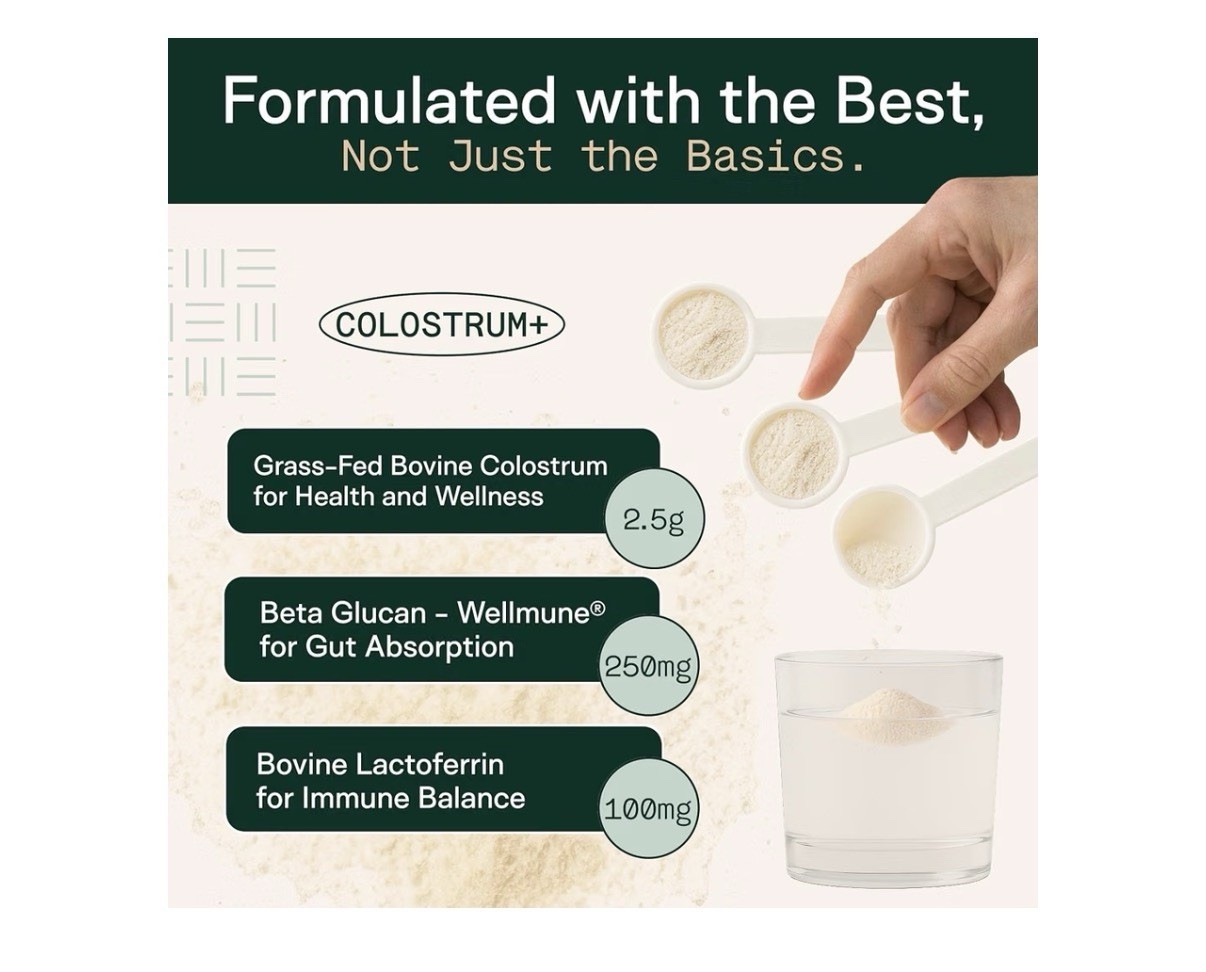 2 Pack Adapt Naturals Colostrum+ Bio-Avail Supplement w/ Lactoferrin Beta-Glucan