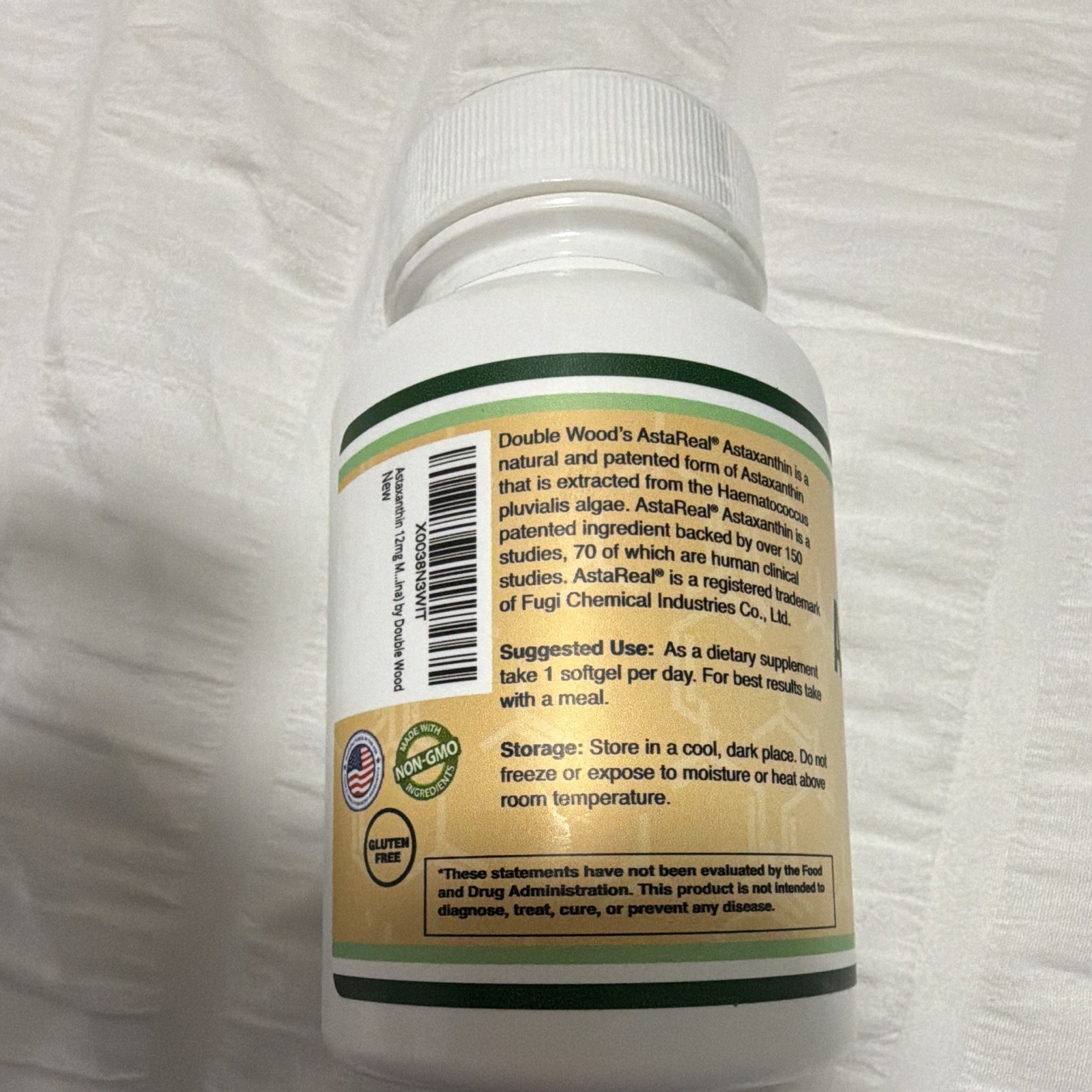 Double Wood Astaxanthin AstaReal 12 mg 60 Softgels Exp 01/2029