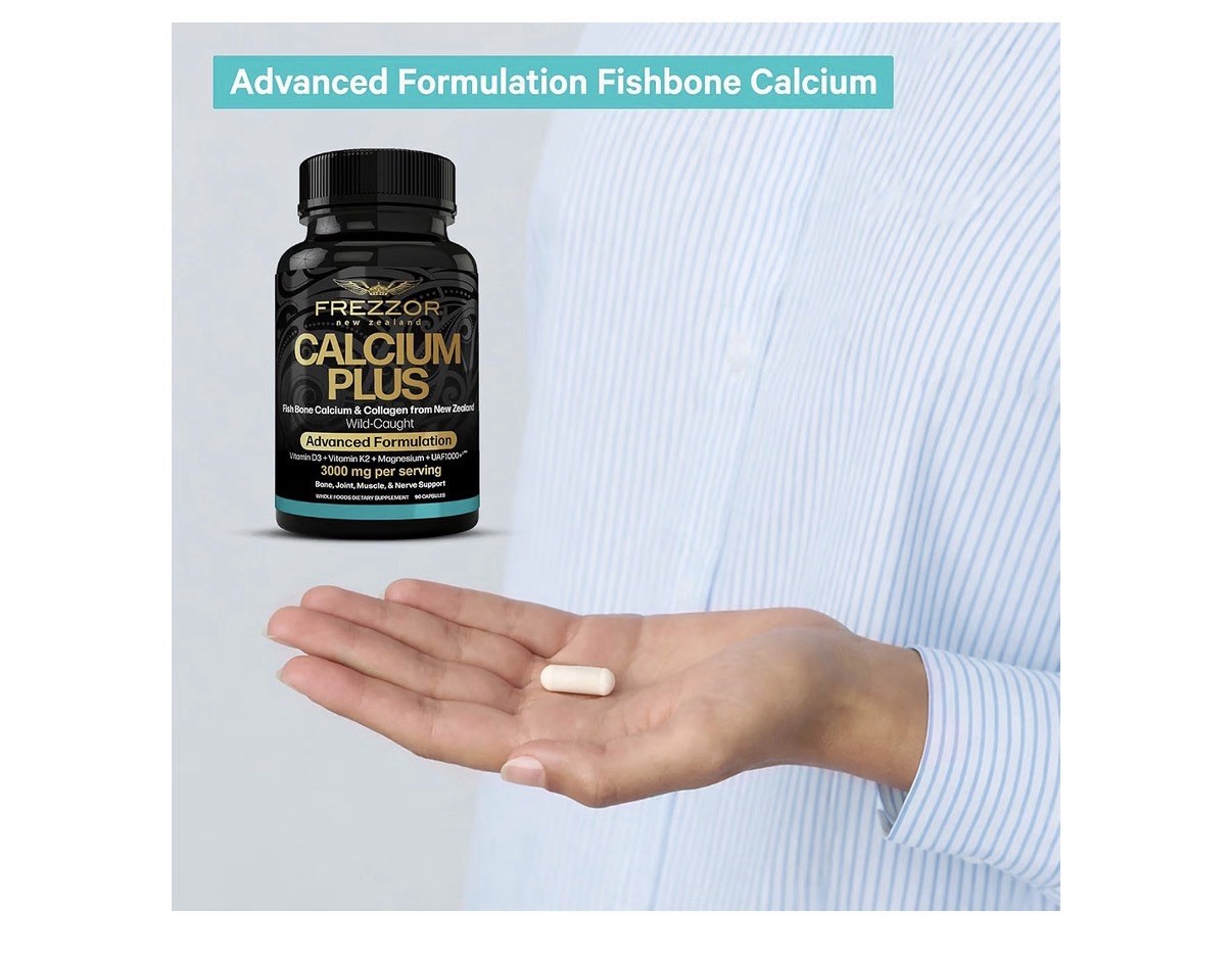 FREZZOR Calcium Plus New Zealand Bone Joint Muscle Nerve Support 90 Capsules