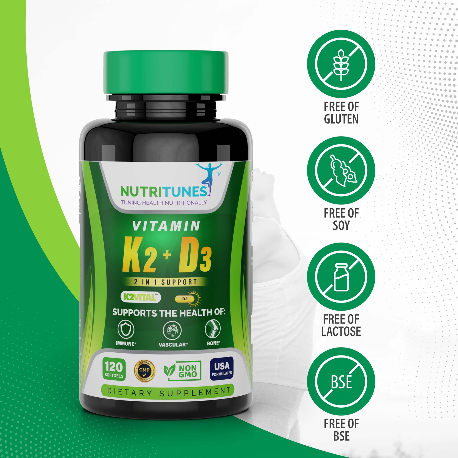 Vitamin K2 + D3 Soft Gels – Heart, Bone & Immune Health Support