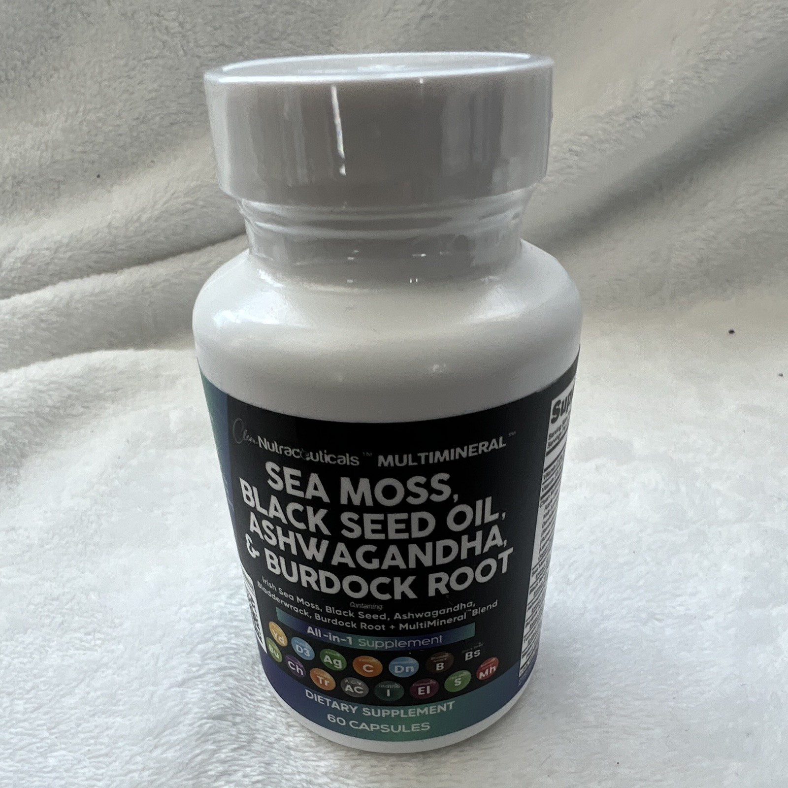 Clean Nutraceuticals Sea Moss Black Seed Ashwagandha Multimineral Vegan 60ct