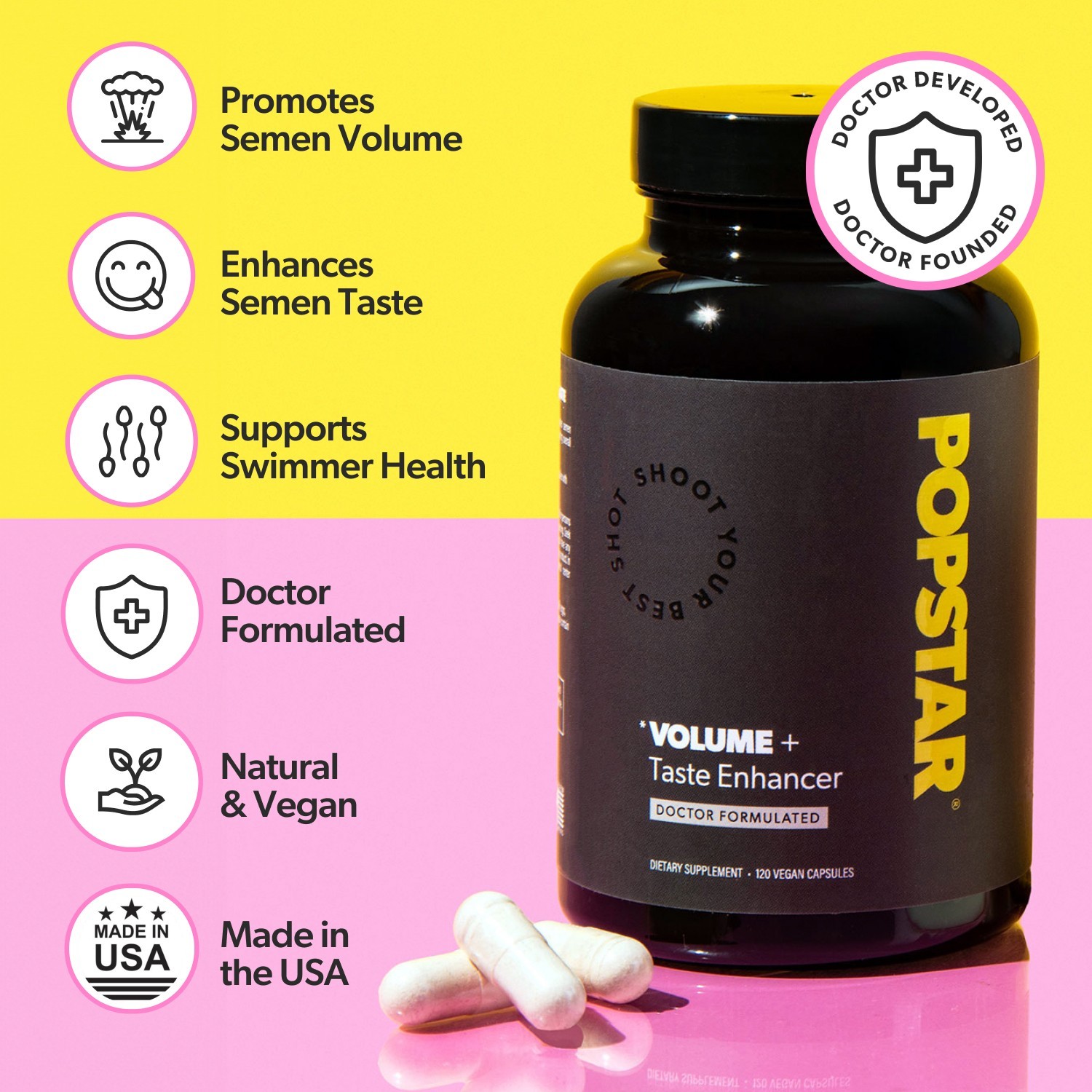 POPSTAR Semen Volume Supplement-Men’s Semen Health & Fertility-Doctor Formulated
