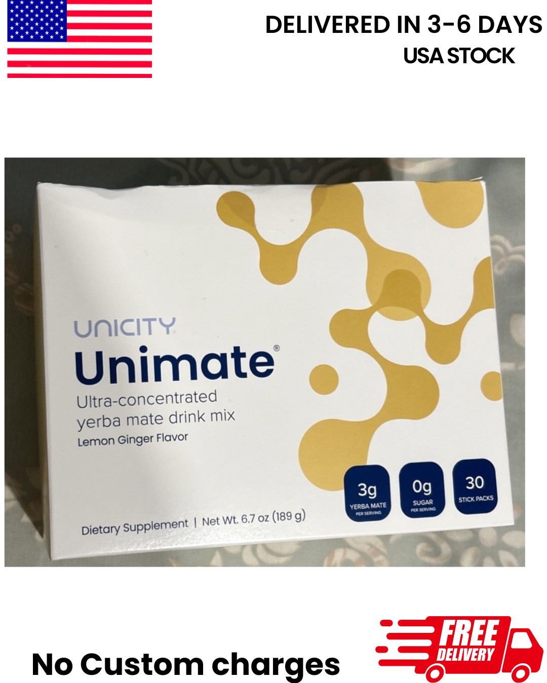 *NEW* Unicity Unimate Yerba Mate Supplement LEMON GINGER 30 Packets – FREE SHIP