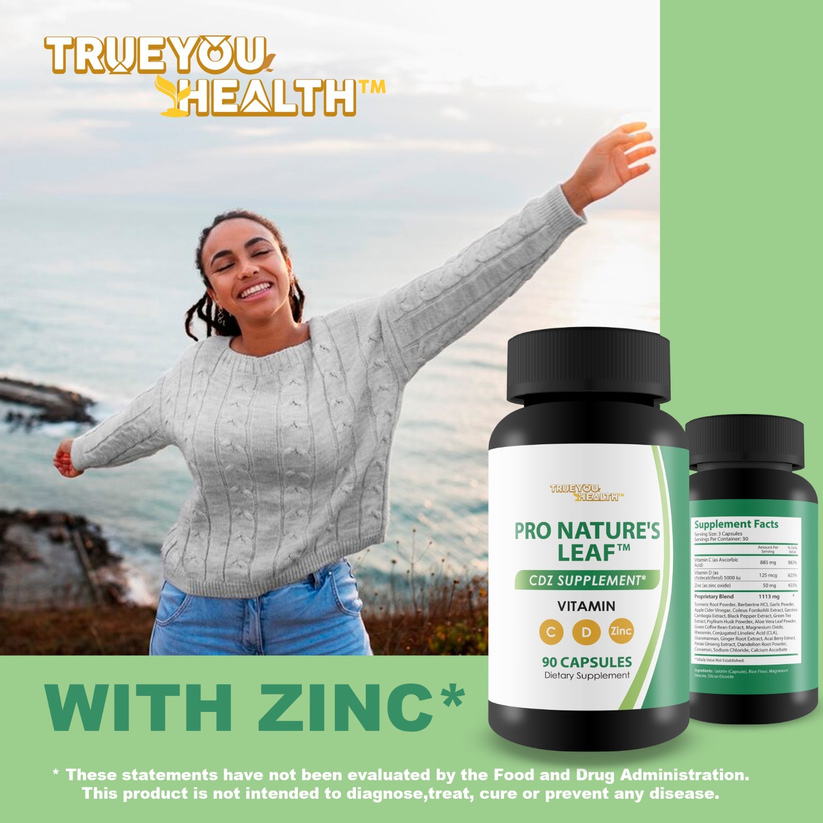 Pro Natures Leaf CDZ & Turmeric Supplement – Turmeric Pills & CDZ Vitamins