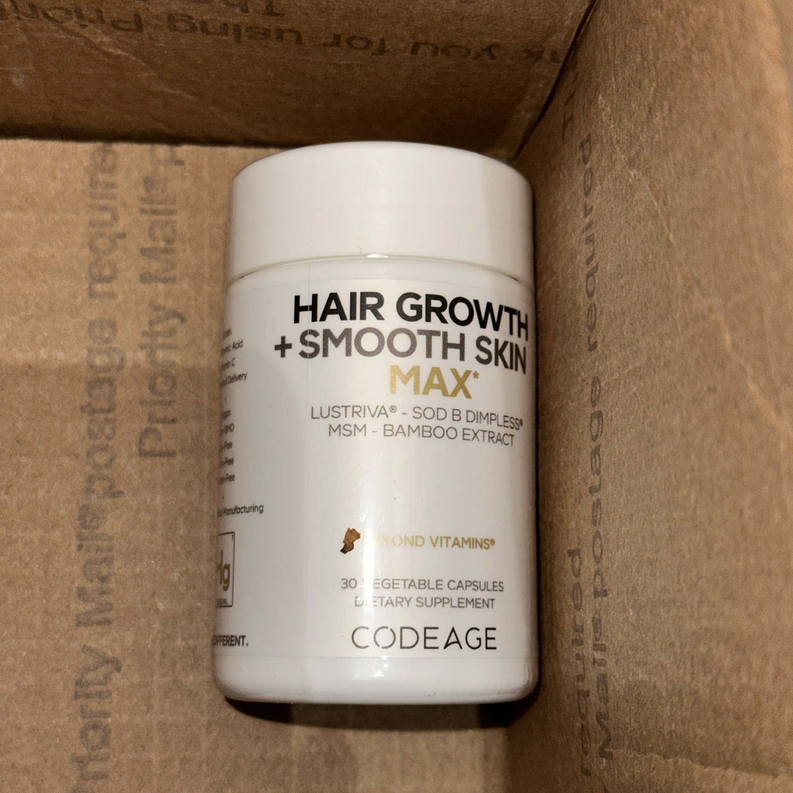 Hair Growth + Smooth Skin, Max, 30 Vegetable Capsules Exp 2028