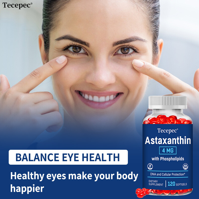 Astaxanthin 4mg with Phospholipids – Premium Supplement | Heart & Eye Health