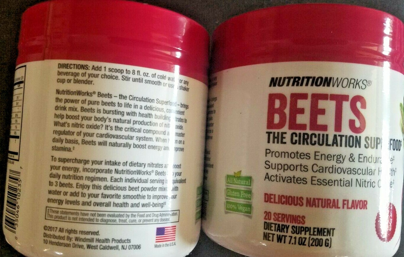 2 PACK NUTRITION WORKS BEETS THE CIRCULATION SUPER FOOD PROMOTES ENERGY