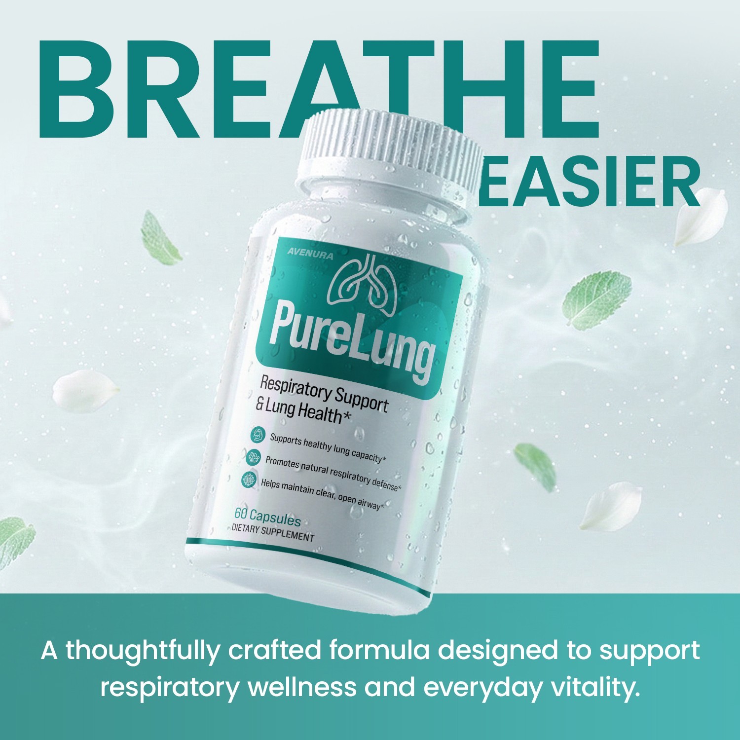 (2 Pack) PureLung Capsules – Pure Lung Pills Natural Blend Breathing Support