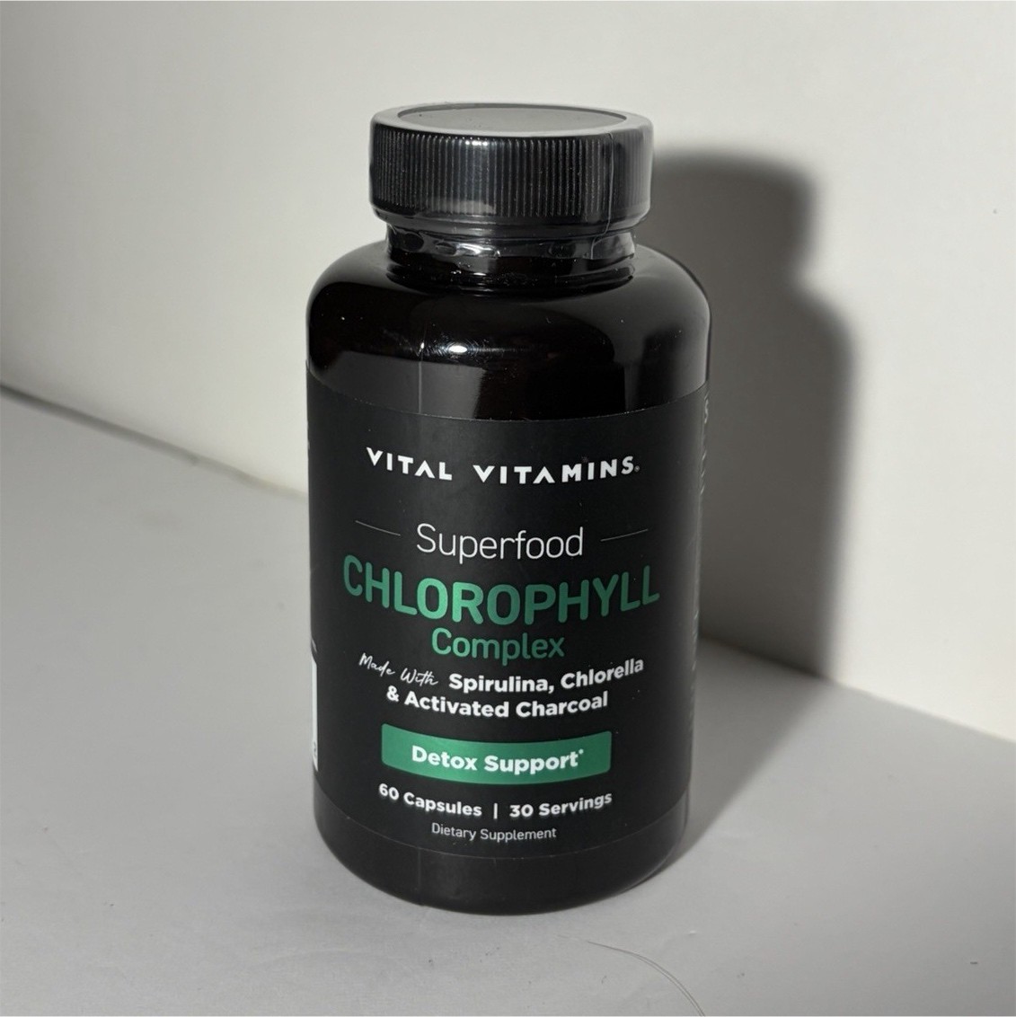 Vital Vitamins Chlorophyll Complex Spirulina Chlorella Detox Support 60 Capsules